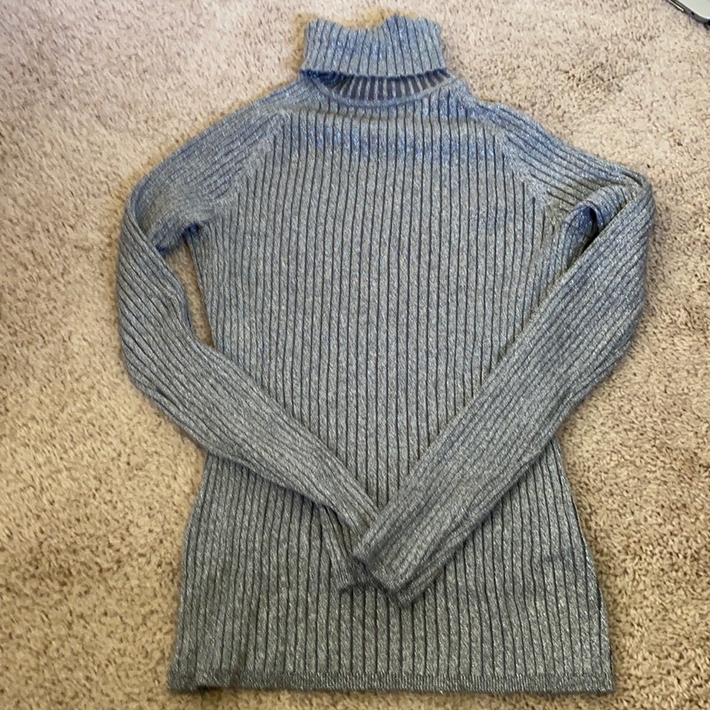 INC Silver Sparkle turtleneck
